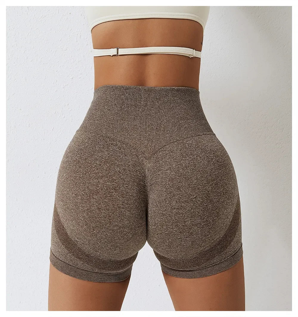 Bellbum Yoga Shorts Brown Spandex - Bellbum