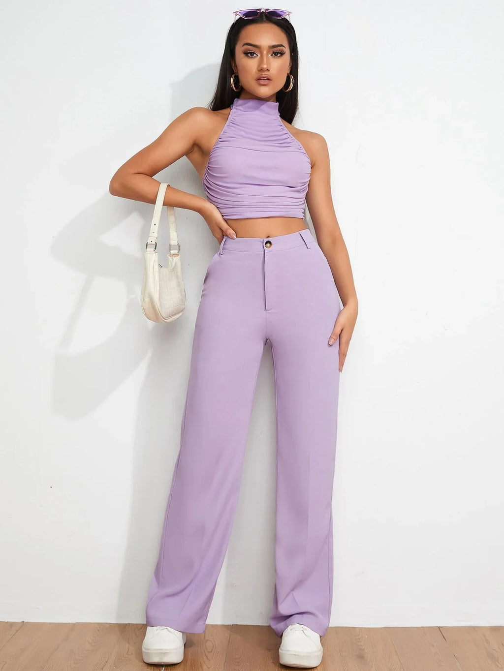 Bellbum Casual Trouser Lavender Lycra Pant - Bellbum