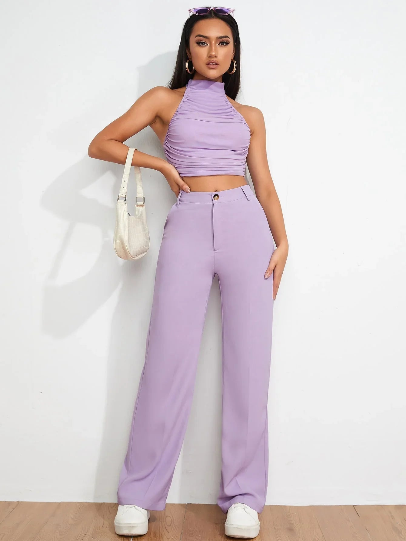 Bellbum Casual Trouser Lavender Lycra Pant - Bellbum