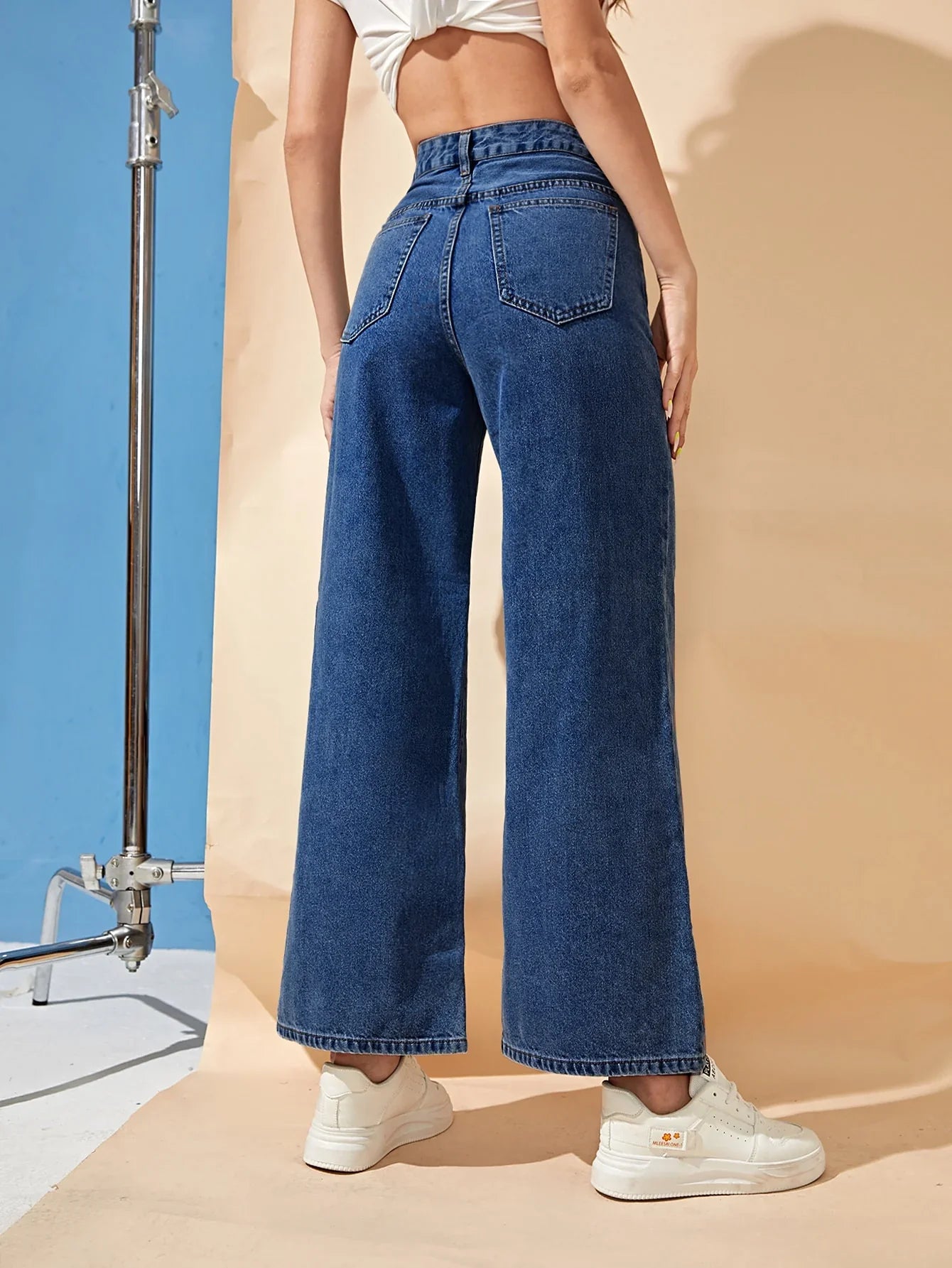 Bellbum Wide Leg Jeans Dark Blue Denim - Bellbum