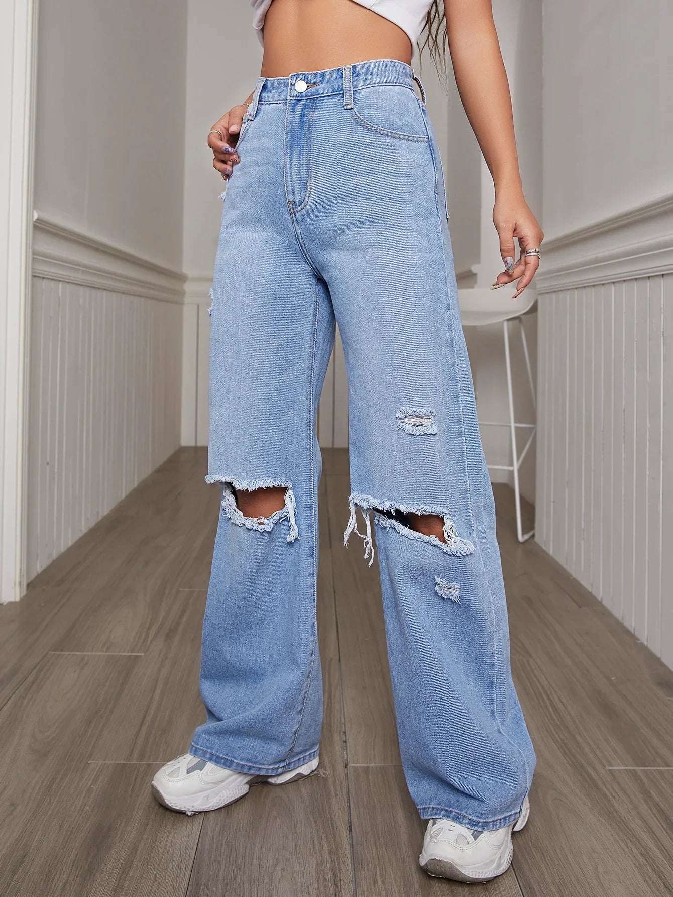 Bellbum Denim Jeans Light Blue Ripped - Bellbum