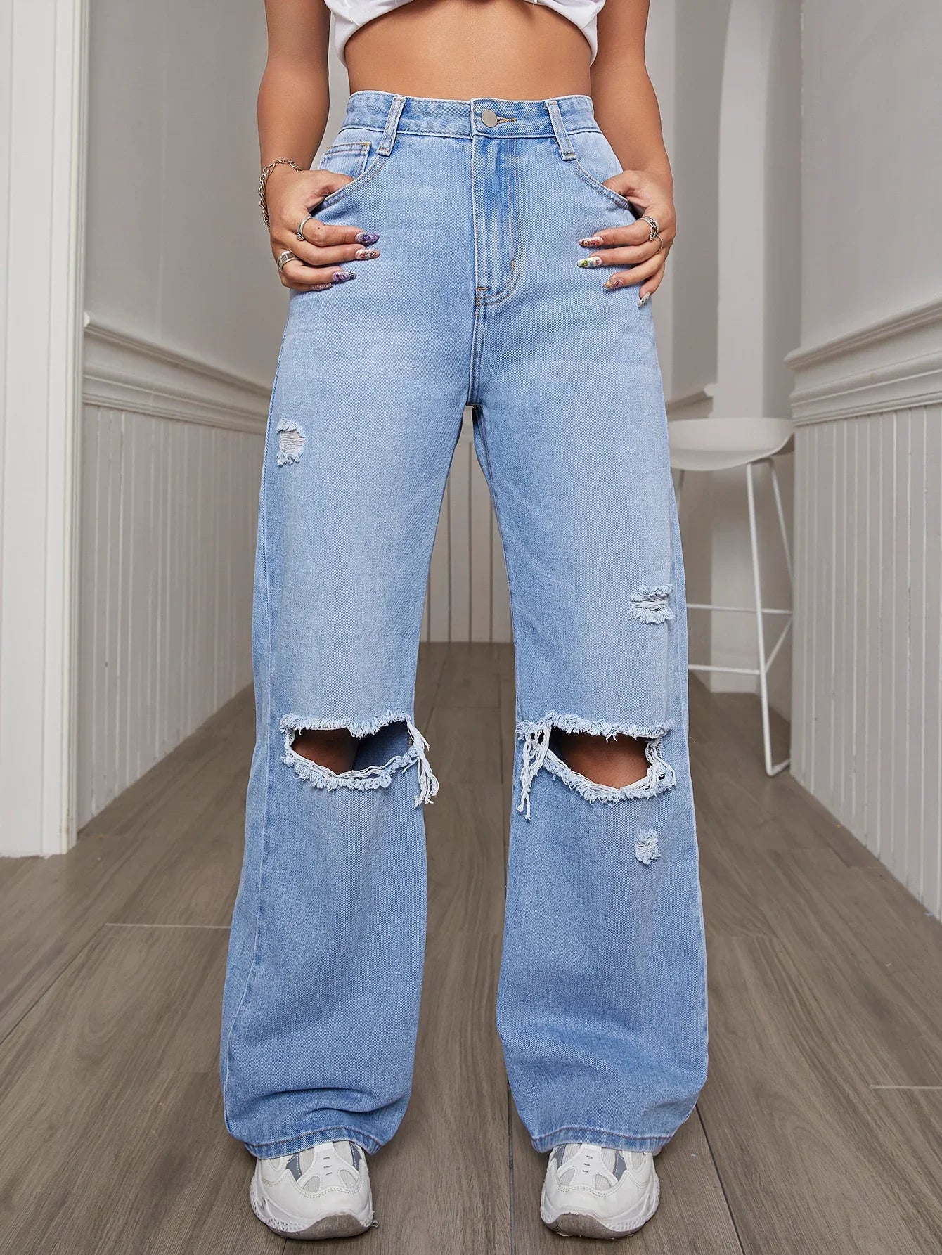 Bellbum Denim Jeans Light Blue Ripped - Bellbum