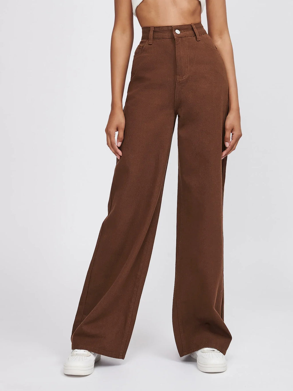 Bellbum Wide Leg Jeans Brown Denim - Bellbum