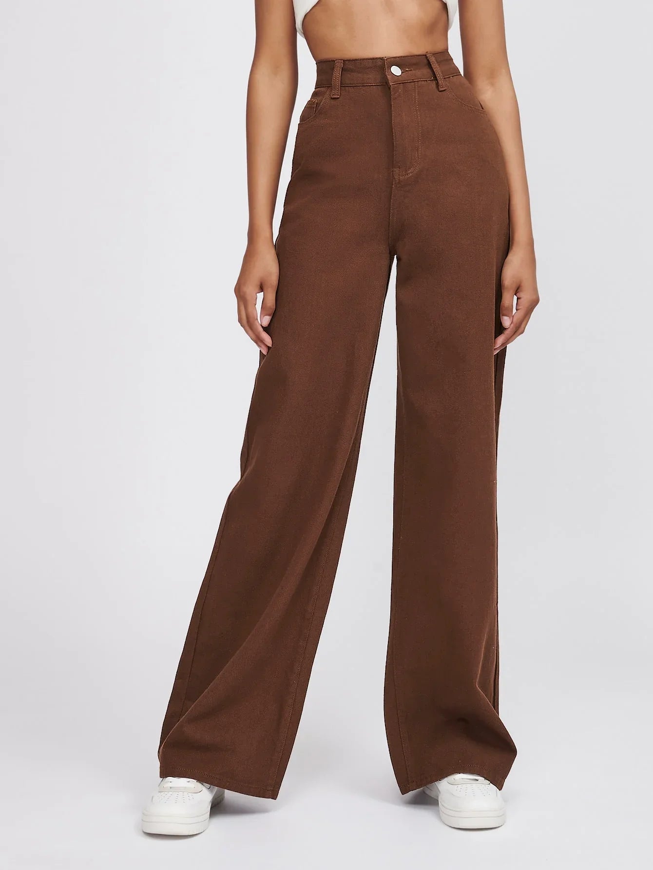 Bellbum Wide Leg Jeans Brown Denim - Bellbum