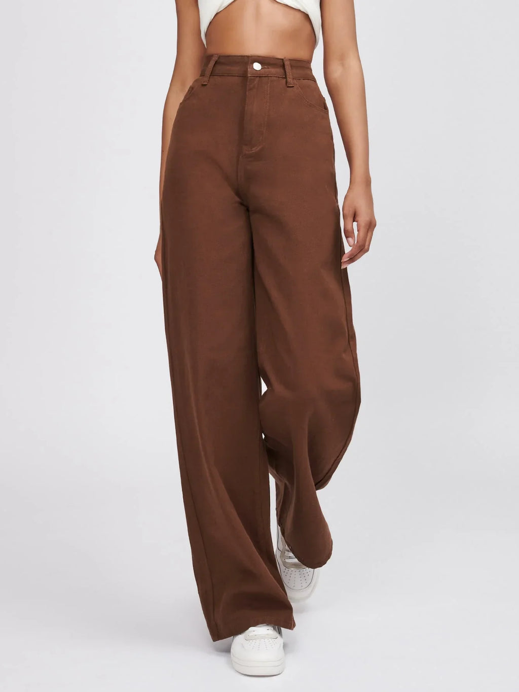 Bellbum Wide Leg Jeans Brown Denim - Bellbum