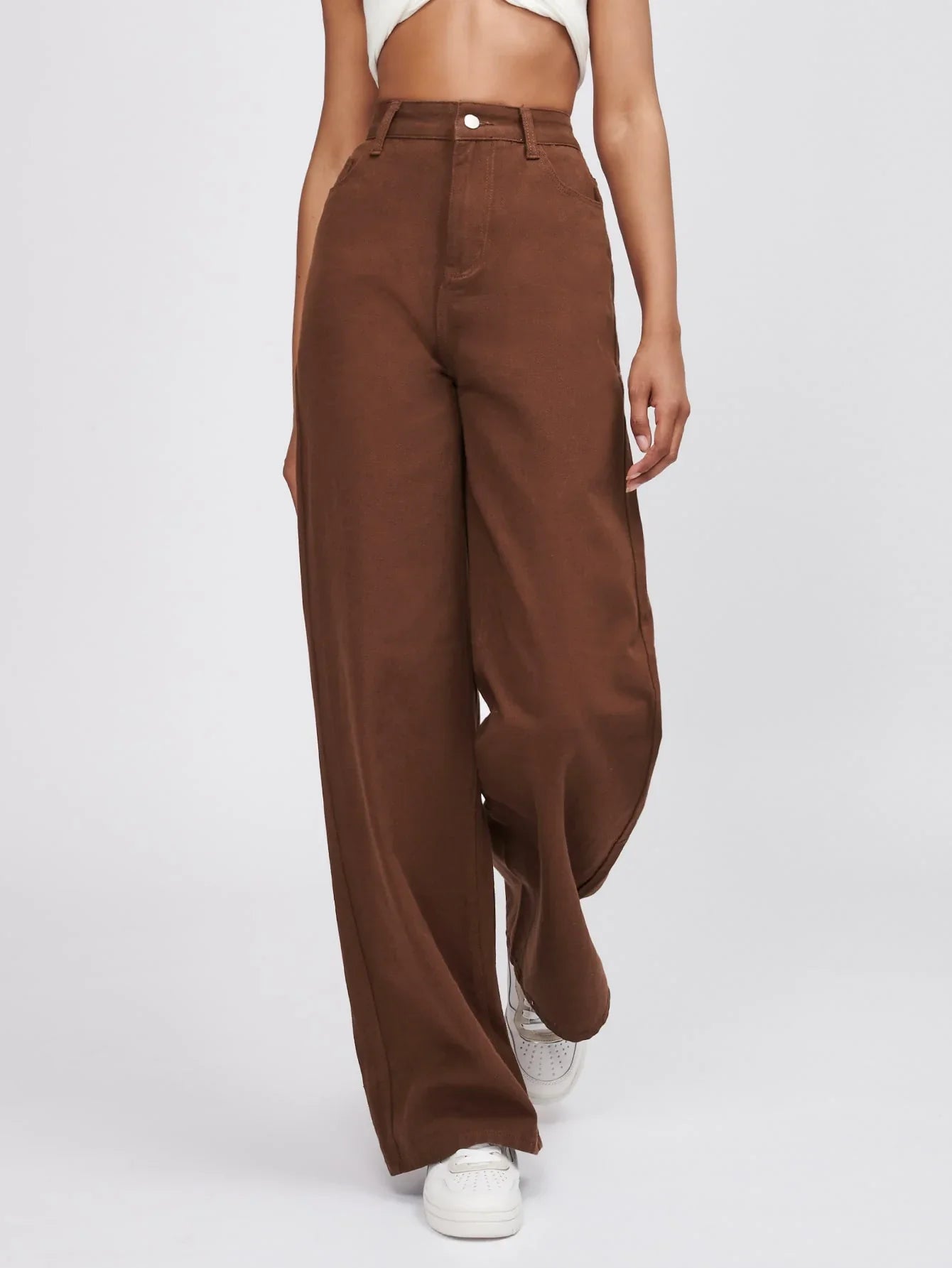 Bellbum Wide Leg Jeans Brown Denim - Bellbum