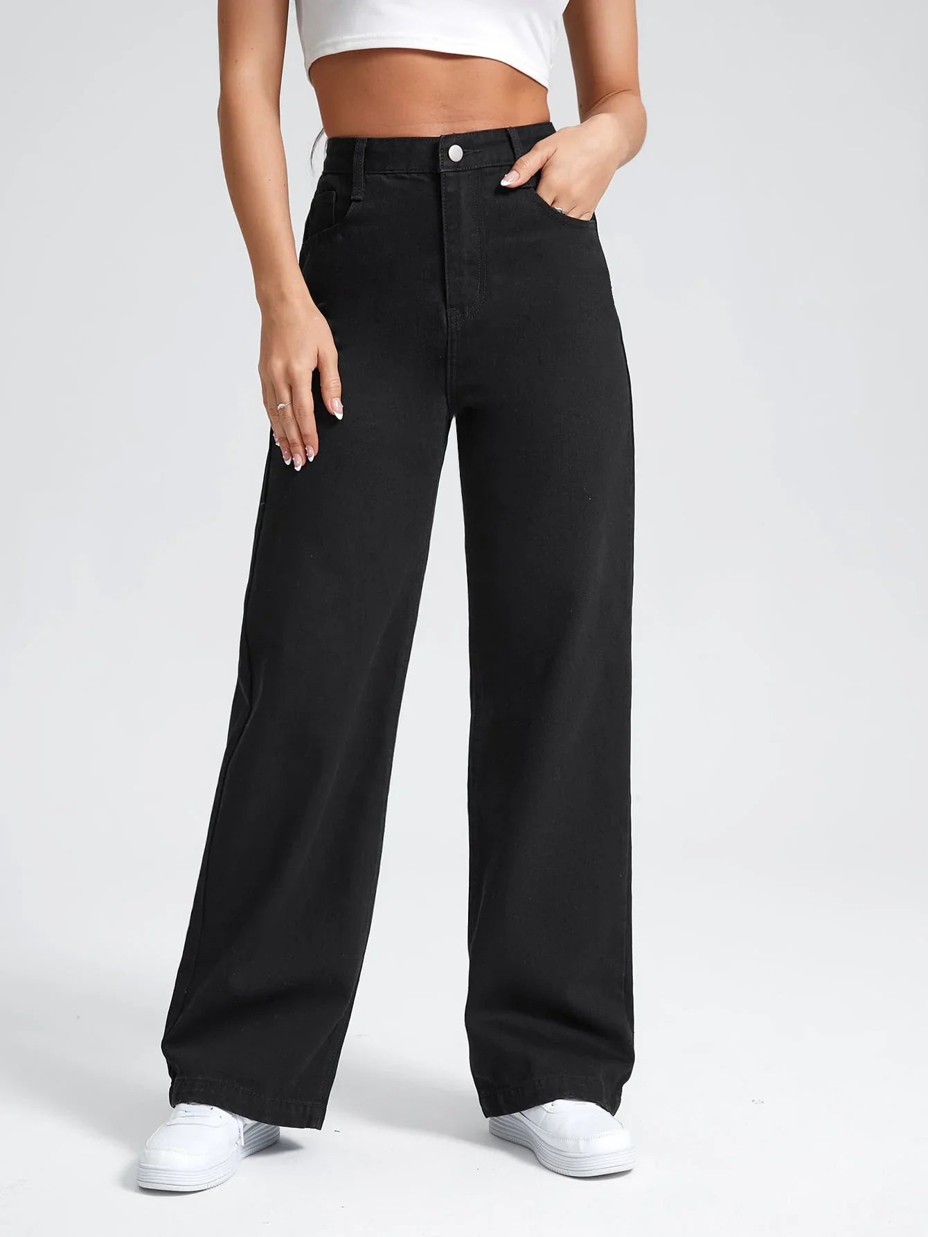 Bellbum Wide Leg Jeans Black Denim - Bellbum