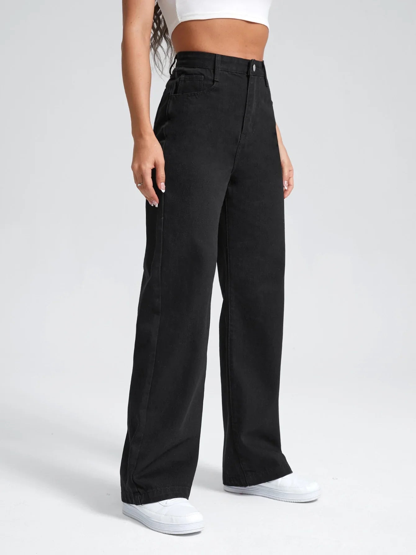 Bellbum Wide Leg Jeans Black Denim - Bellbum