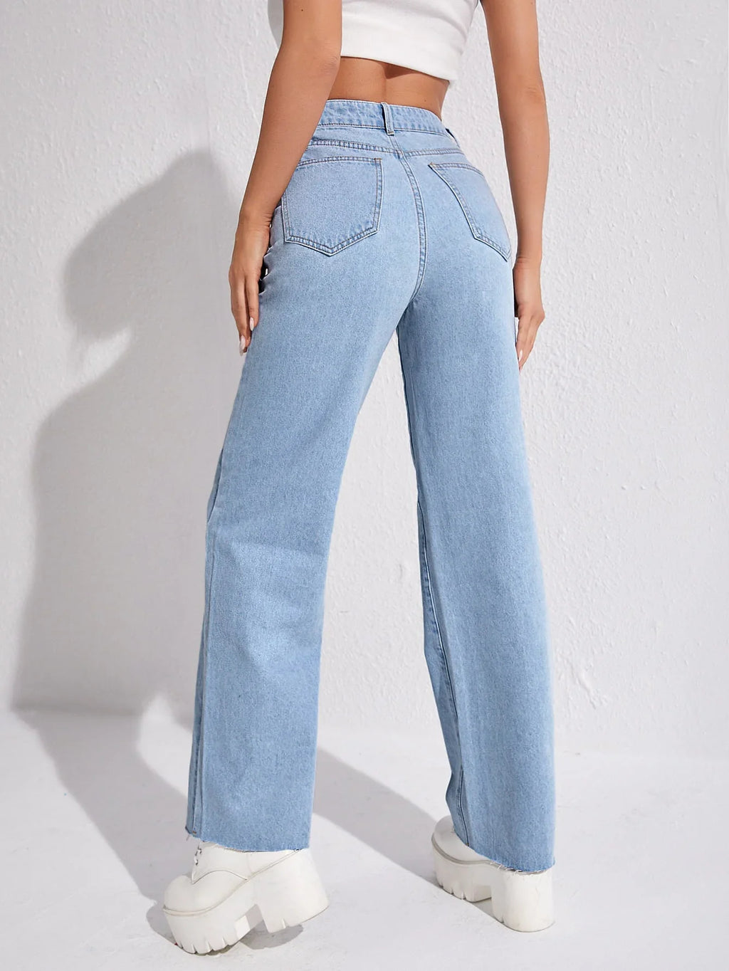 Bellbum Wide Leg Jeans Light Blue Denim - Bellbum