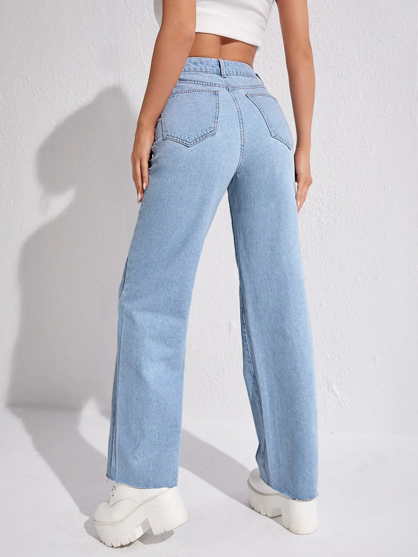 Bellbum Wide Leg Jeans Light Blue Denim - Bellbum