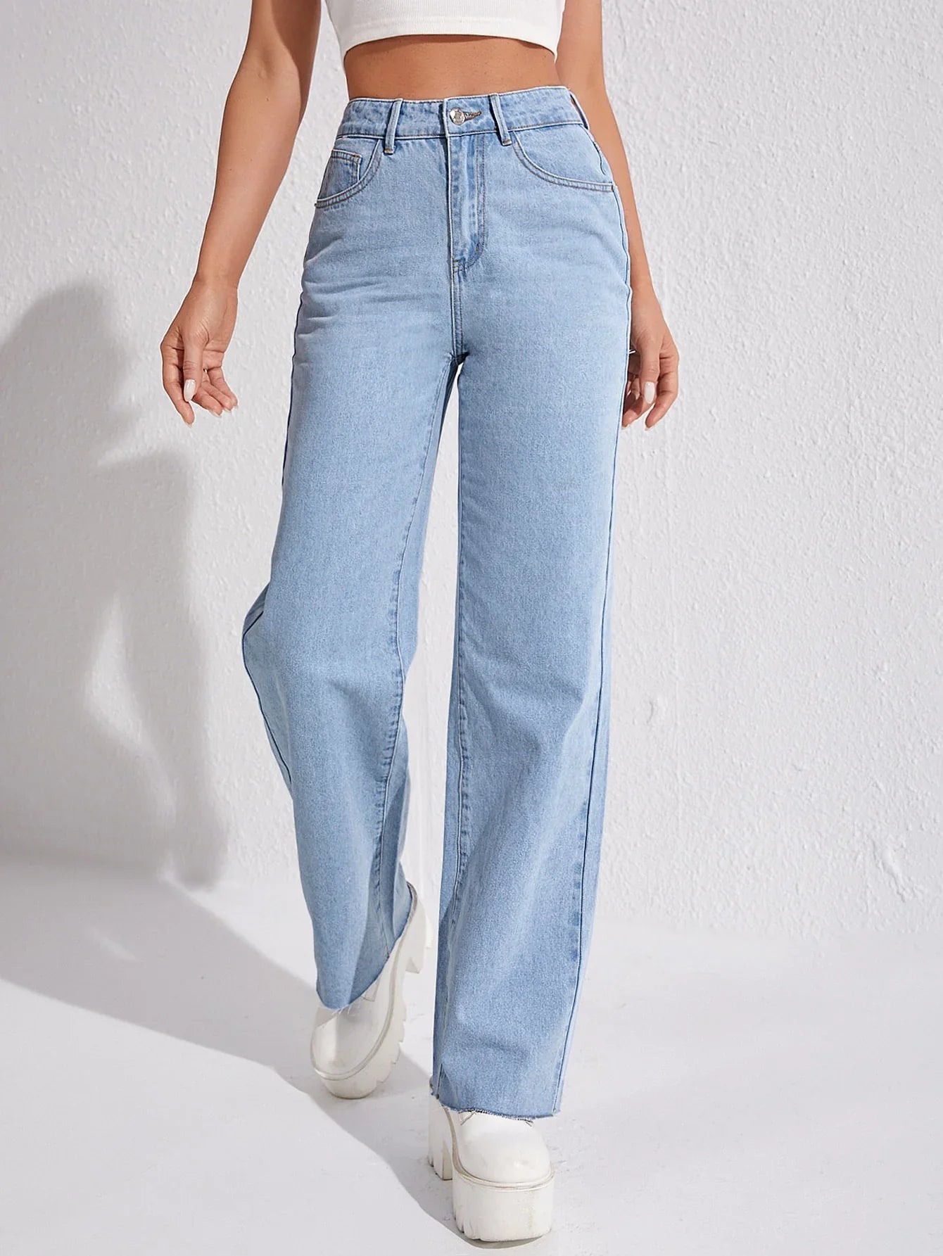 Bellbum Wide Leg Jeans Light Blue Denim - Bellbum