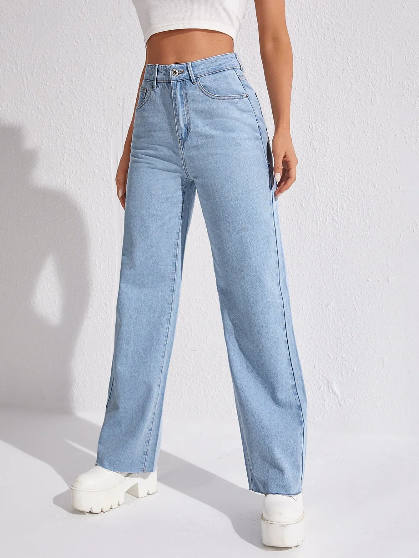 Bellbum Wide Leg Jeans Light Blue Denim - Bellbum