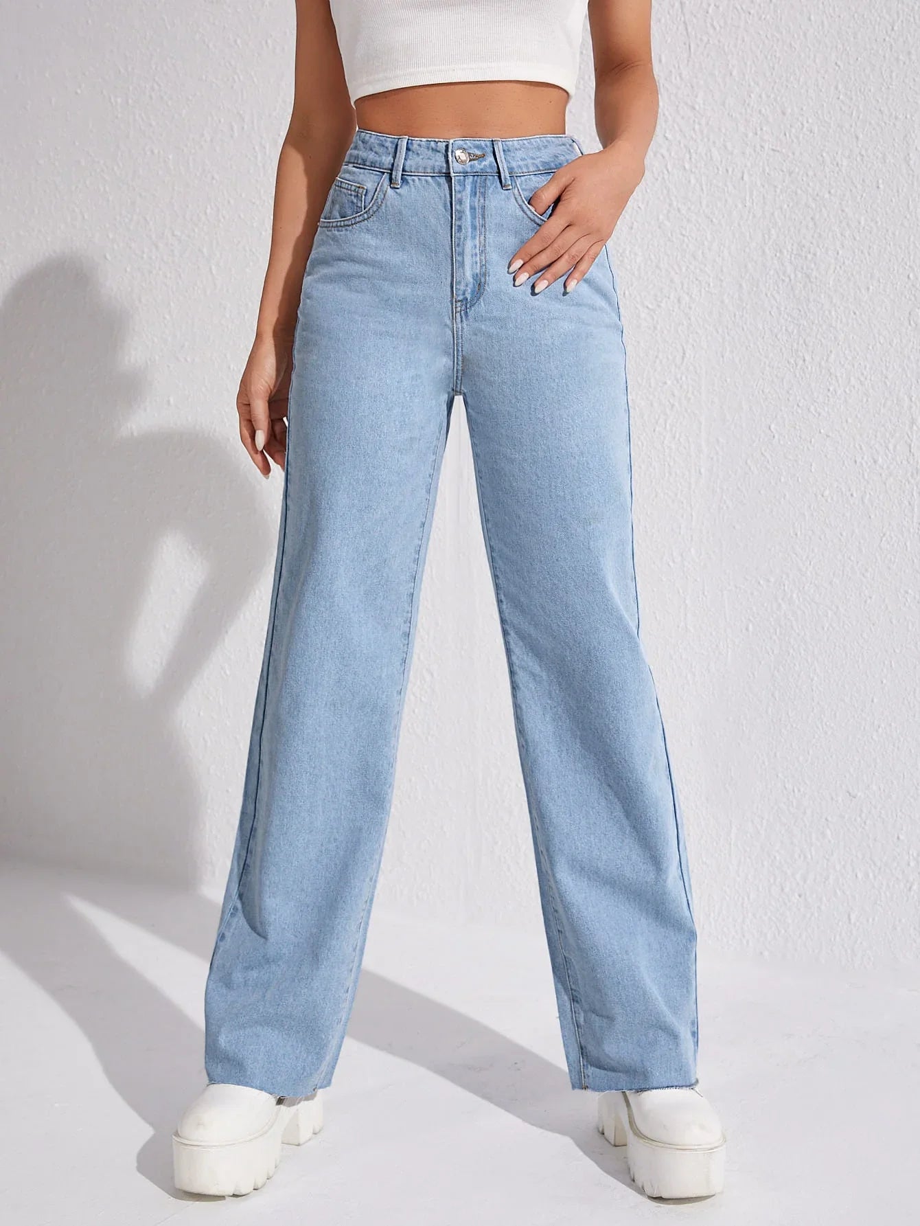 Bellbum Wide Leg Jeans Light Blue Denim - Bellbum