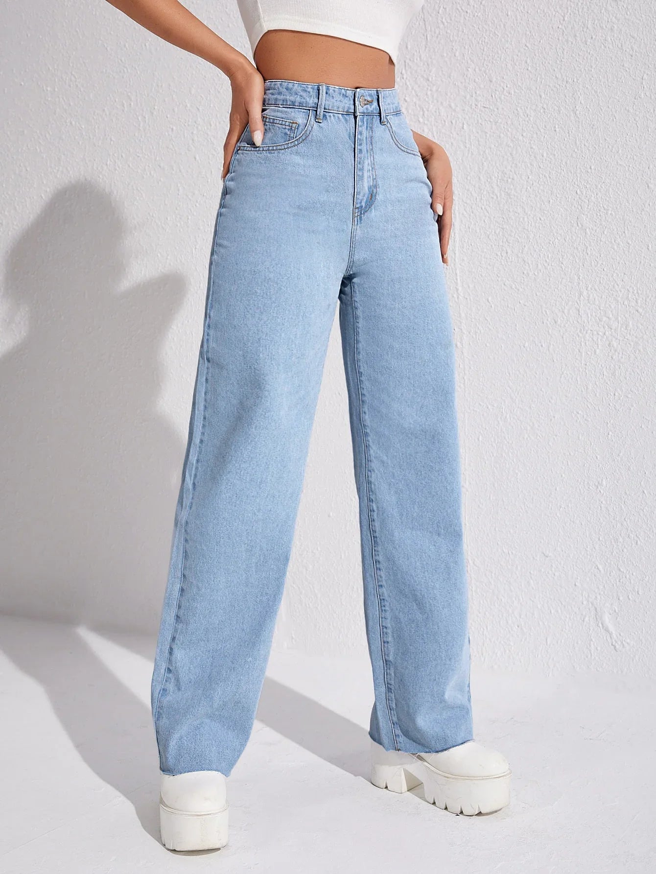 Bellbum Wide Leg Jeans Light Blue Denim - Bellbum