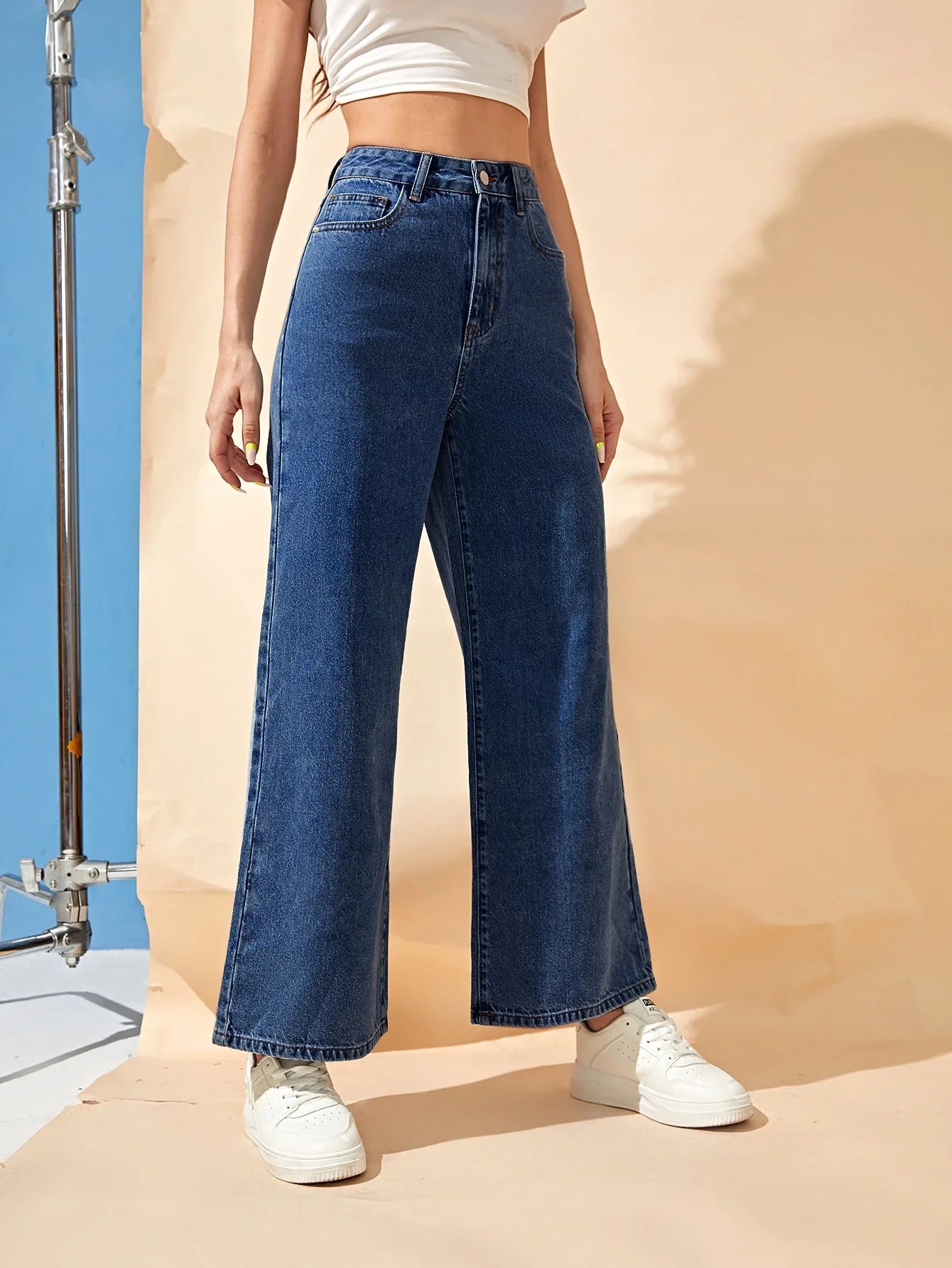 Bellbum Wide Leg Jeans Dark Blue Denim - Bellbum