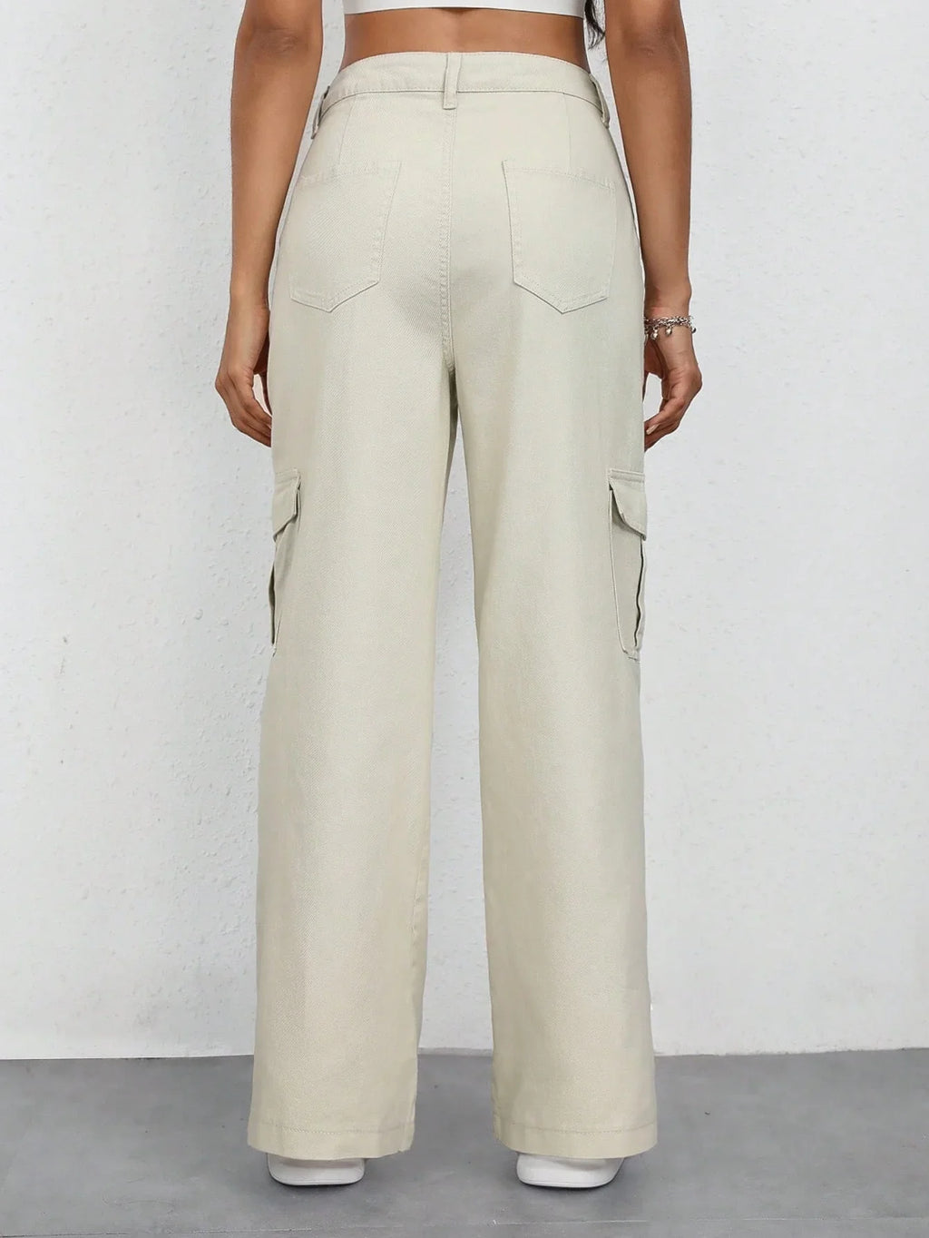Bellbum Ladies Cargo Jeans Beige Denim - Bellbum