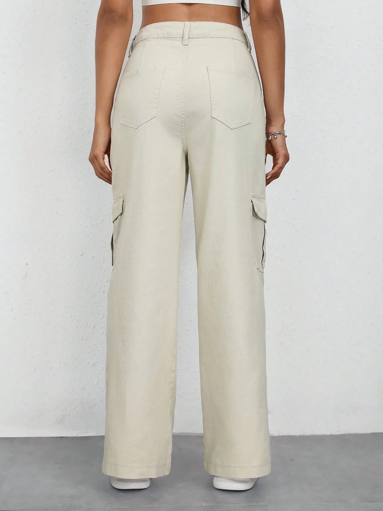 Bellbum Ladies Cargo Jeans Beige Denim - Bellbum