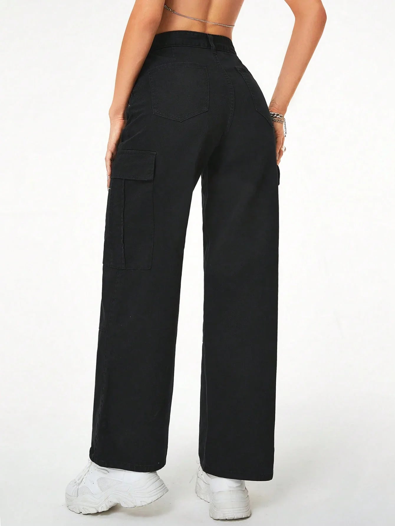 Bellbum Ladies Cargo Jeans Black Denim - Bellbum