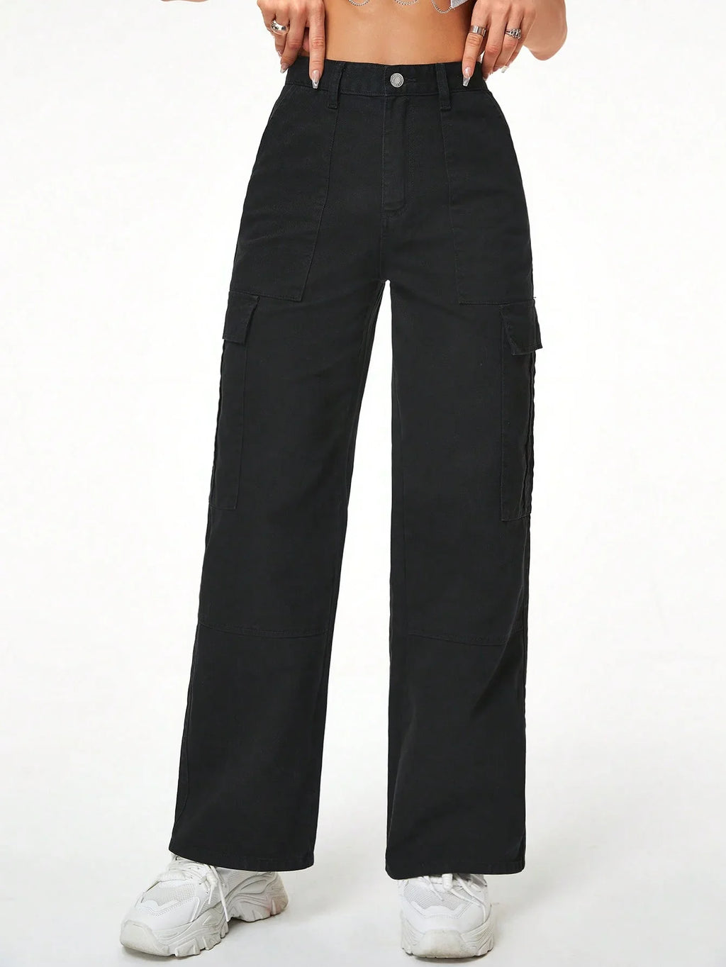 Bellbum Ladies Cargo Jeans Black Denim - Bellbum