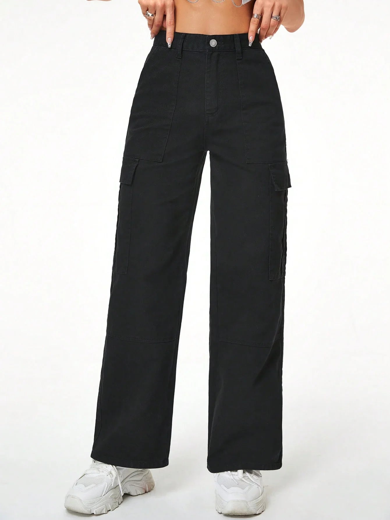 Bellbum Ladies Cargo Jeans Black Denim - Bellbum
