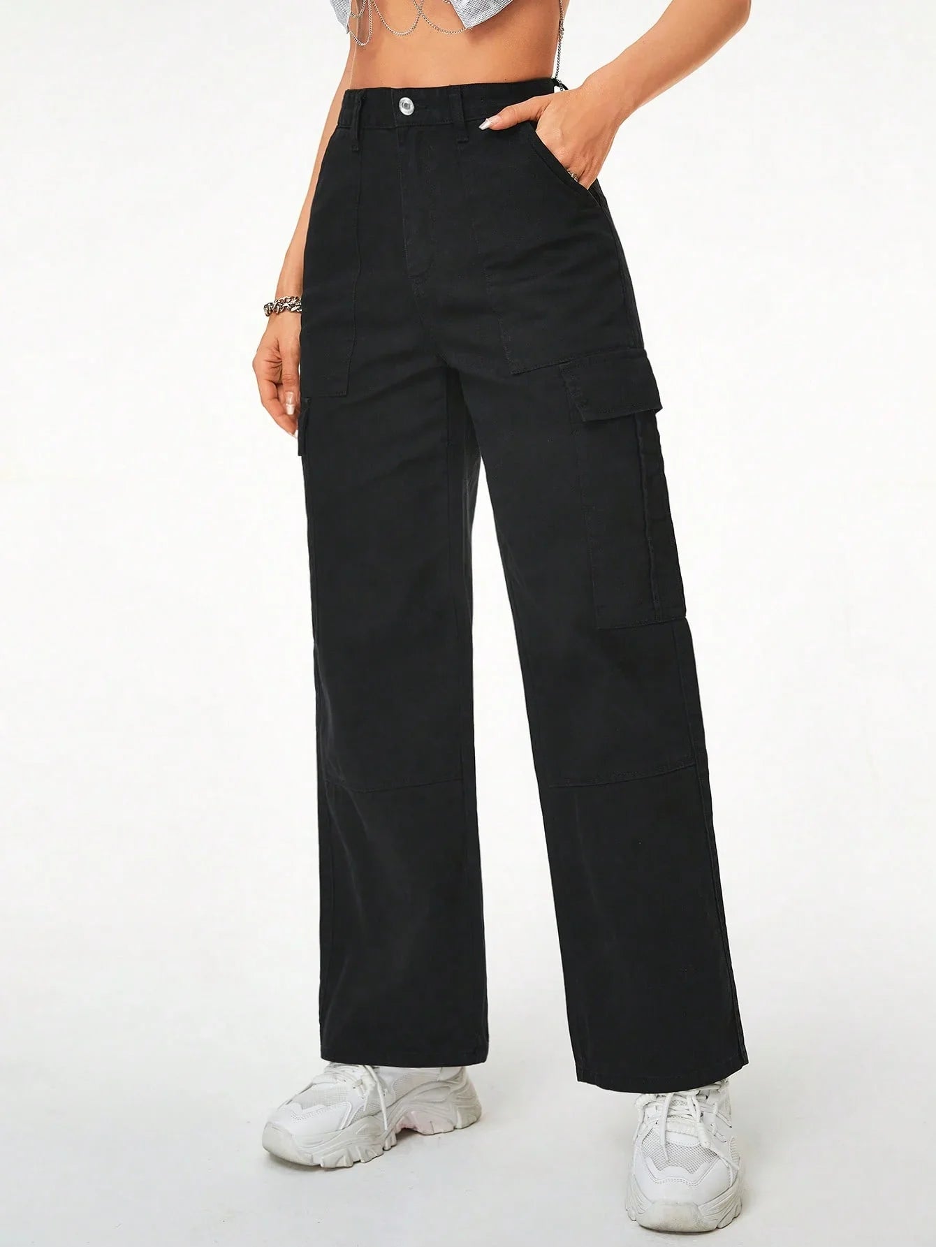 Bellbum Ladies Cargo Jeans Black Denim - Bellbum