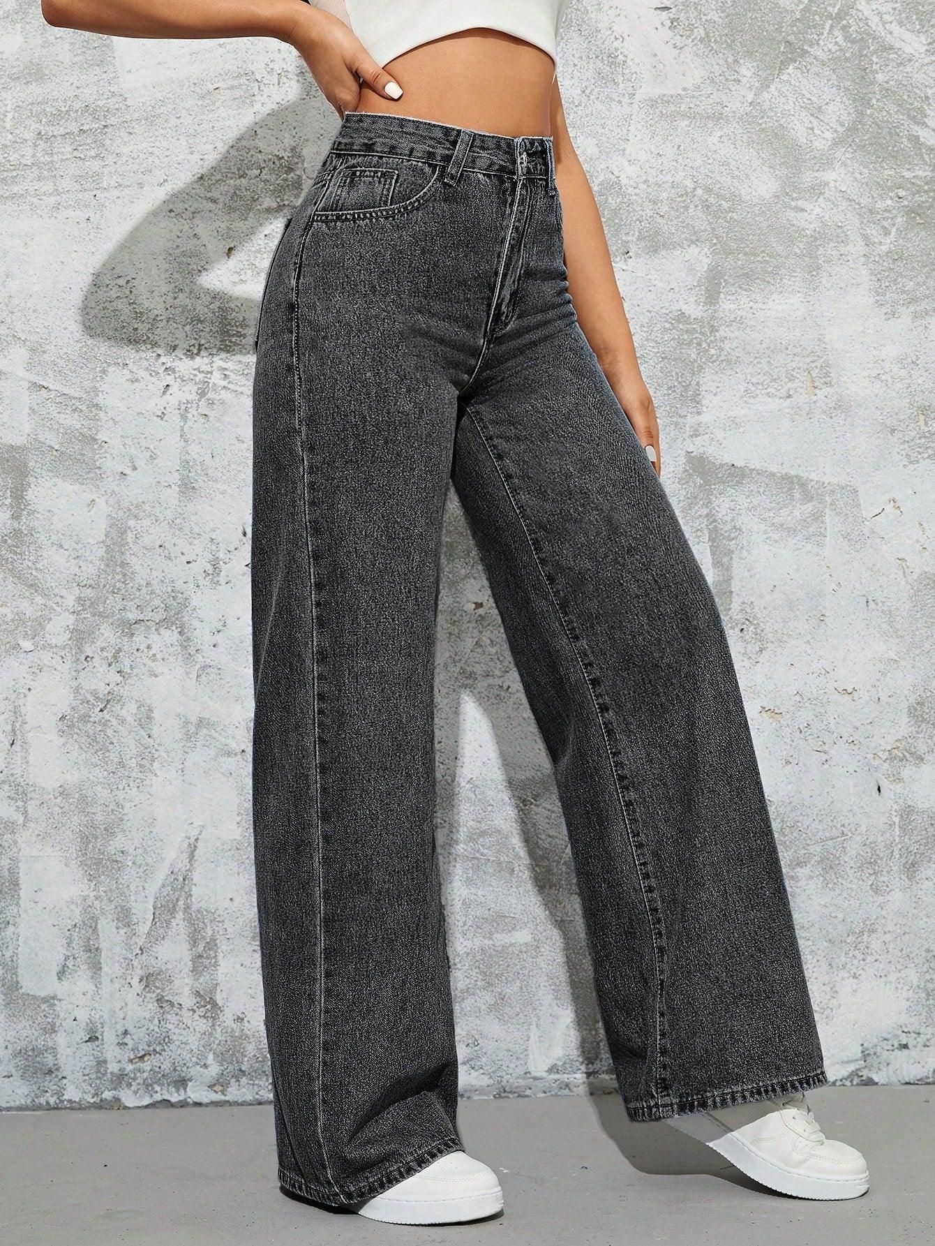 Bellbum Wide Leg Jeans Grey Denim - Bellbum