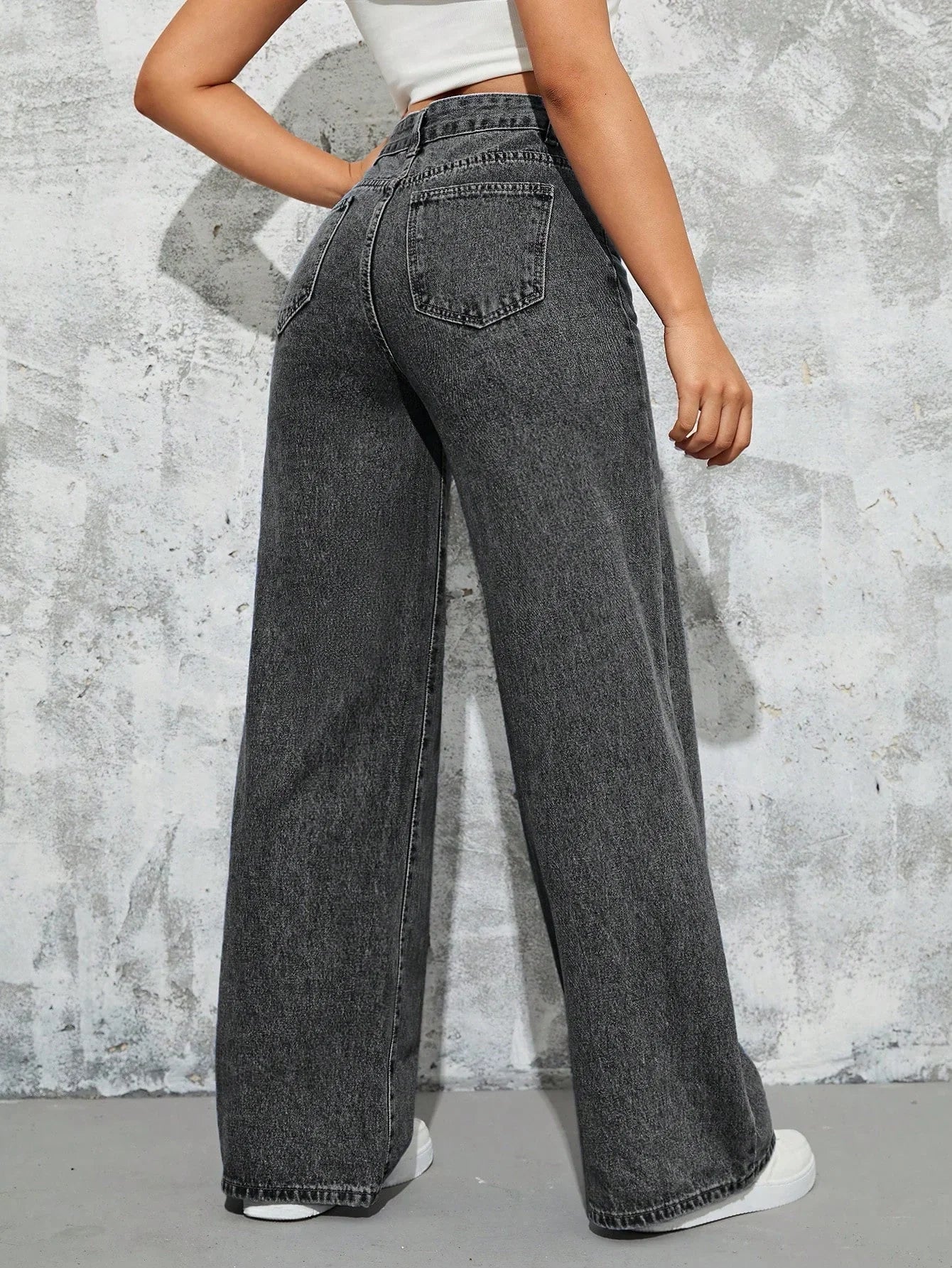 Bellbum Wide Leg Jeans Grey Denim - Bellbum