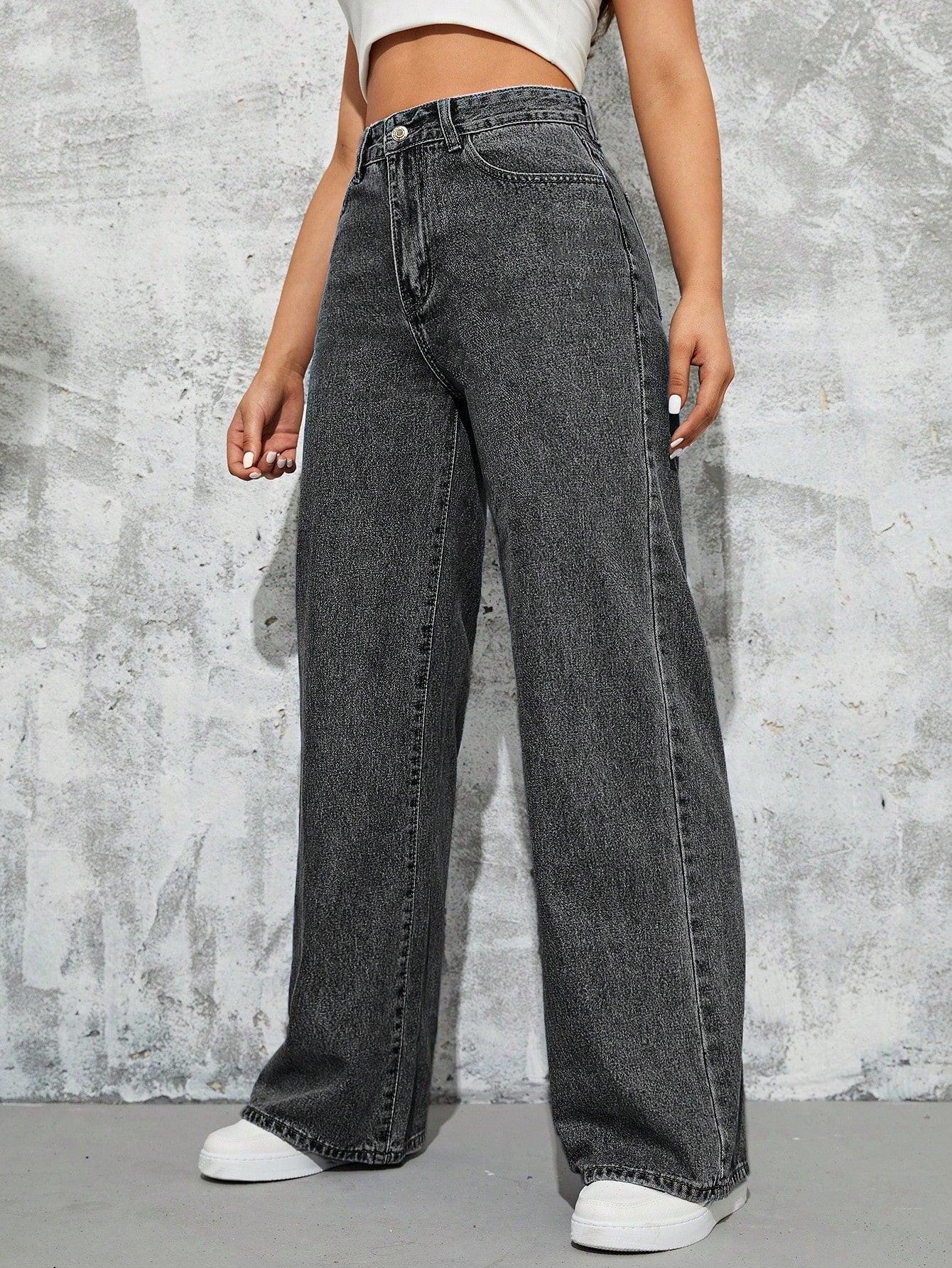 Bellbum Wide Leg Jeans Grey Denim - Bellbum