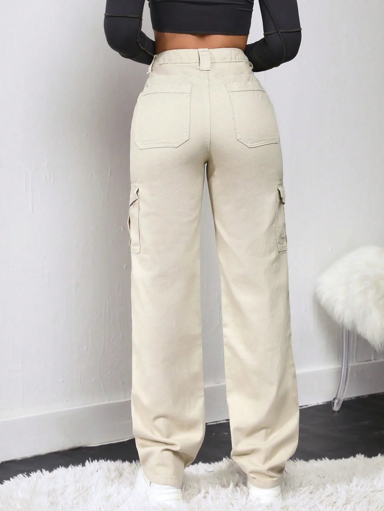 Bellbum Ladies Cargo Jeans Beige Denim - Bellbum