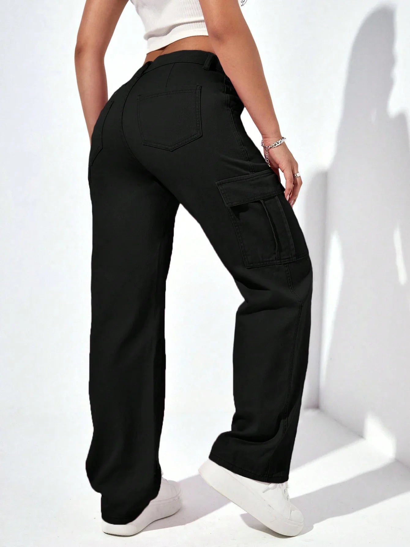 Bellbum Ladies Cargo Jeans Black Denim - Bellbum