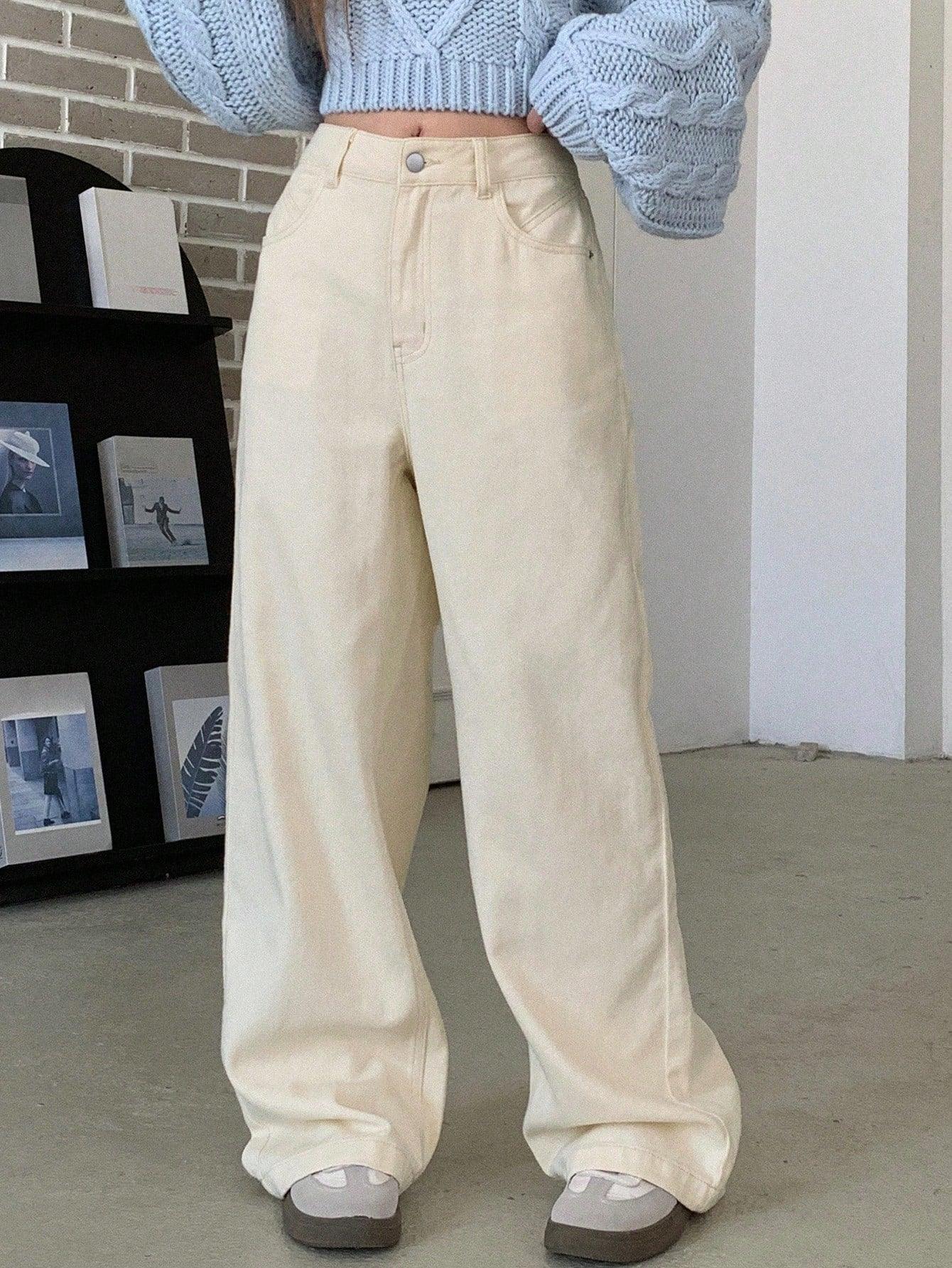 Bellbum Wide Leg Jeans Creme Denim - Bellbum