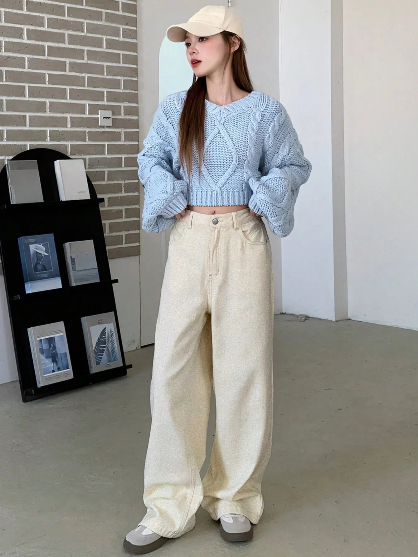 Bellbum Wide Leg Jeans Creme Denim - Bellbum