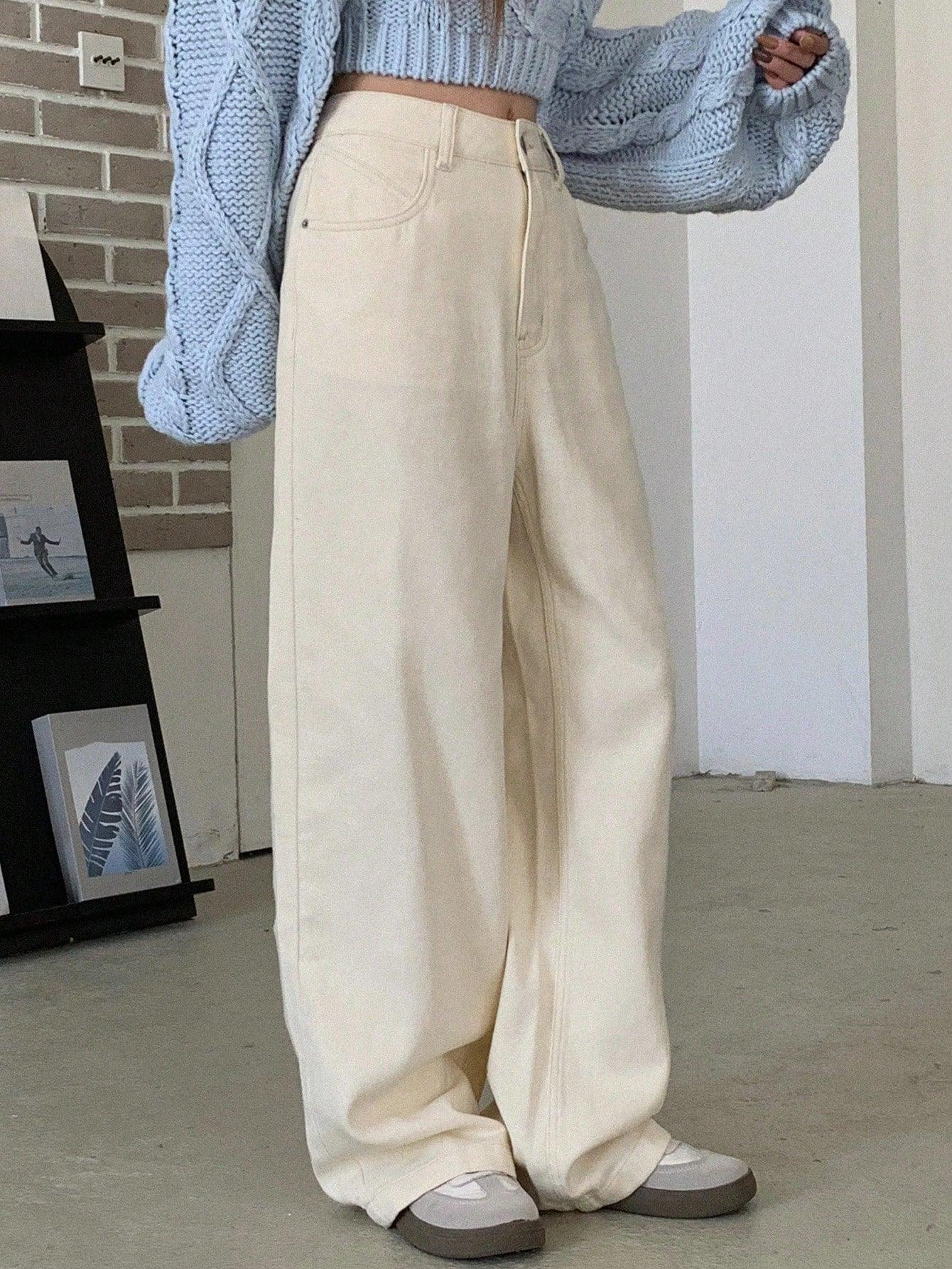 Bellbum Wide Leg Jeans Creme Denim - Bellbum
