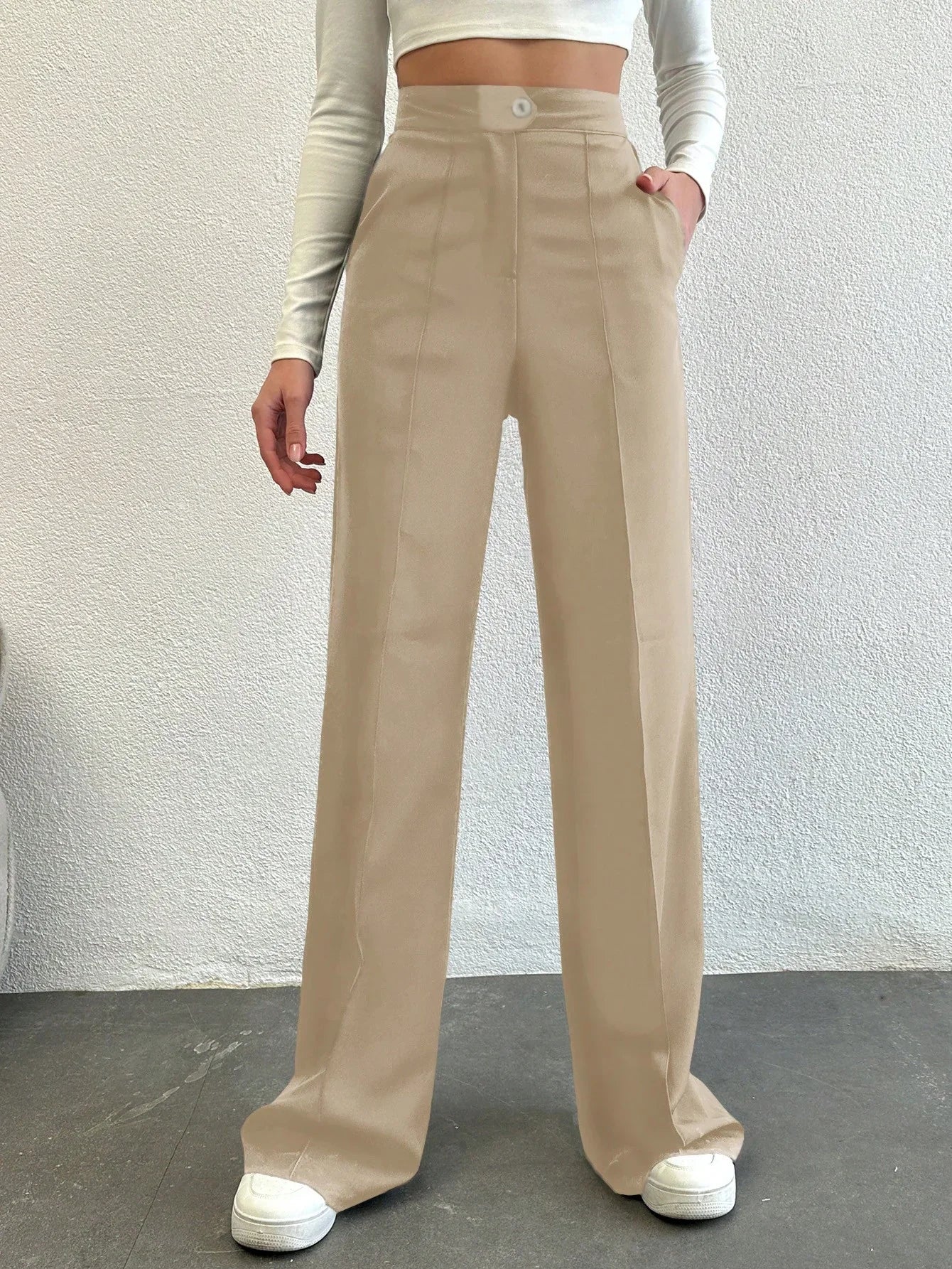 Bellbum Casual Trouser Beige Lycra Pant - Bellbum