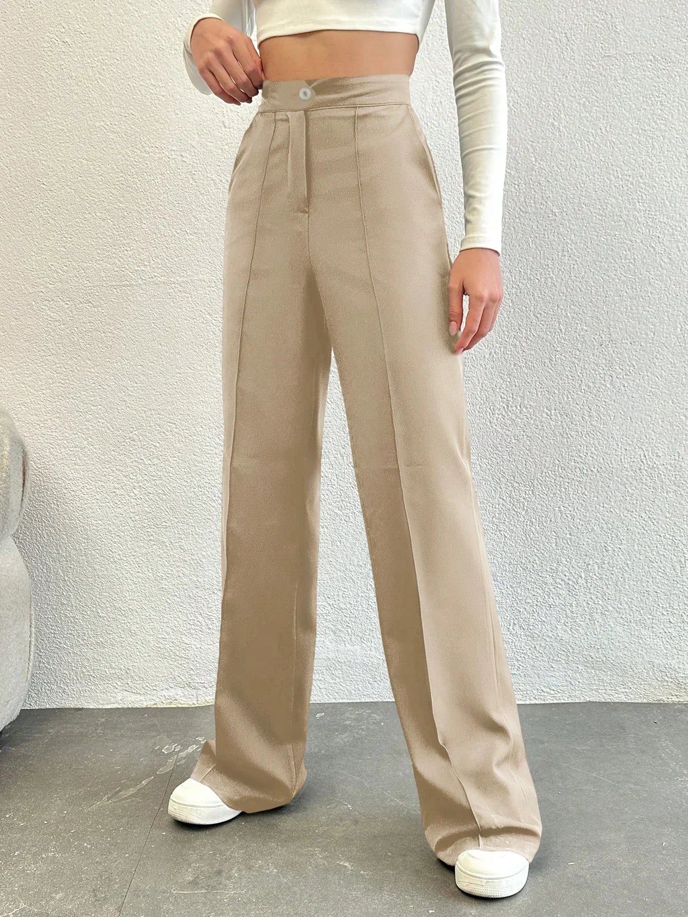 Bellbum Casual Trouser Beige Lycra Pant - Bellbum