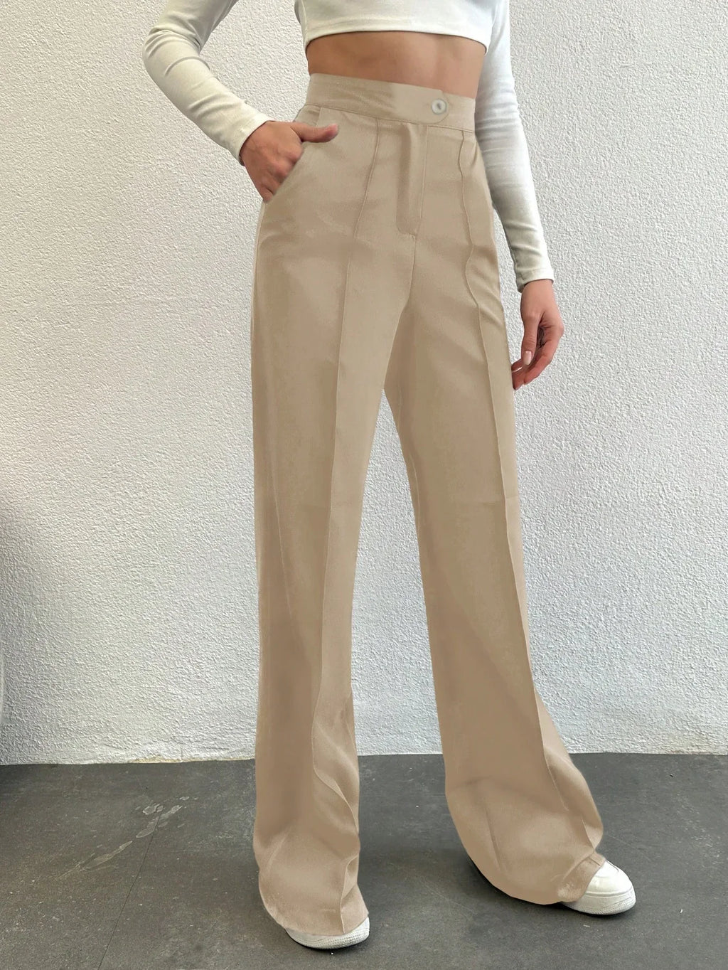 Bellbum Casual Trouser Beige Lycra Pant - Bellbum