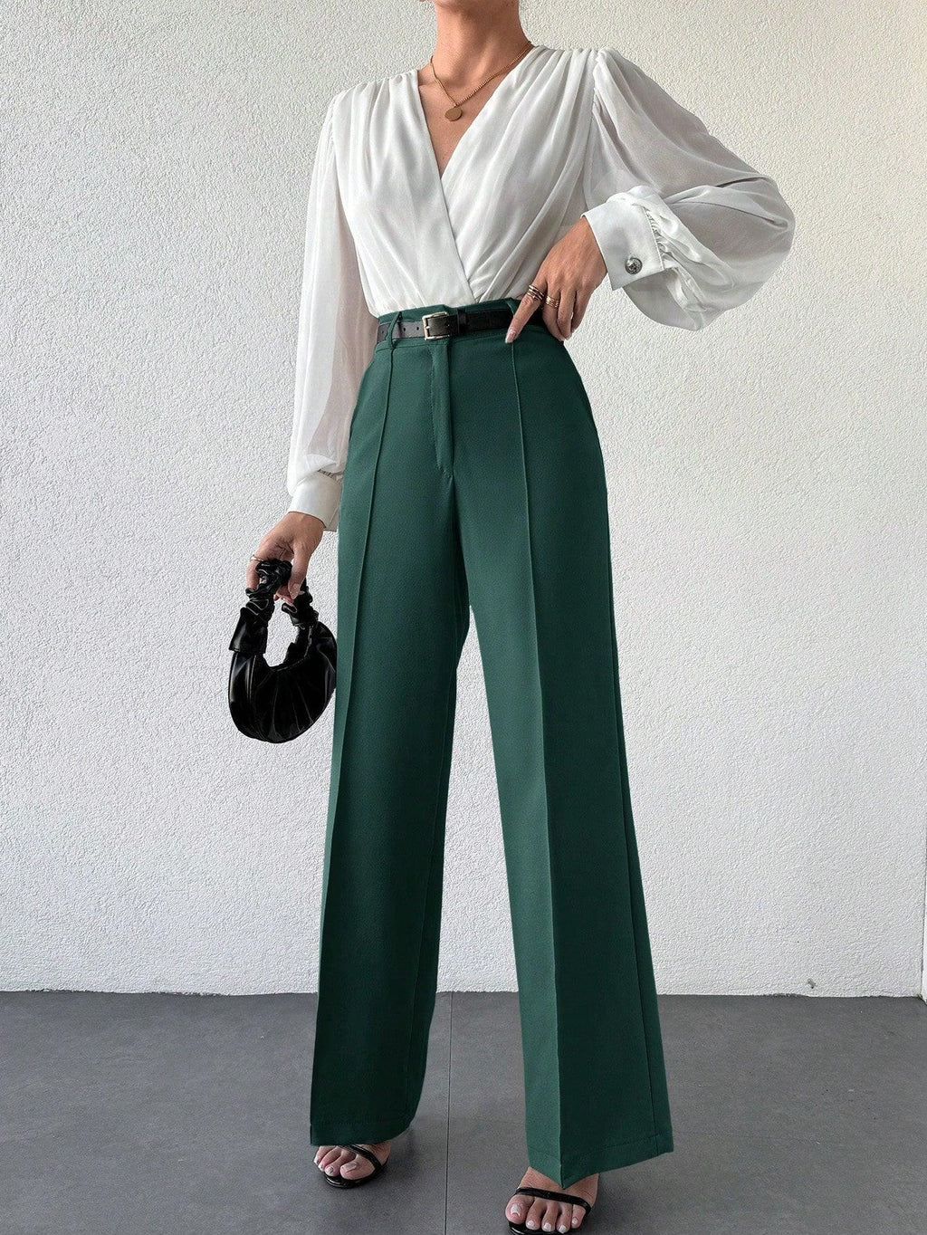 Bellbum Casual Trouser Bottle Green Lycra Pant - Bellbum