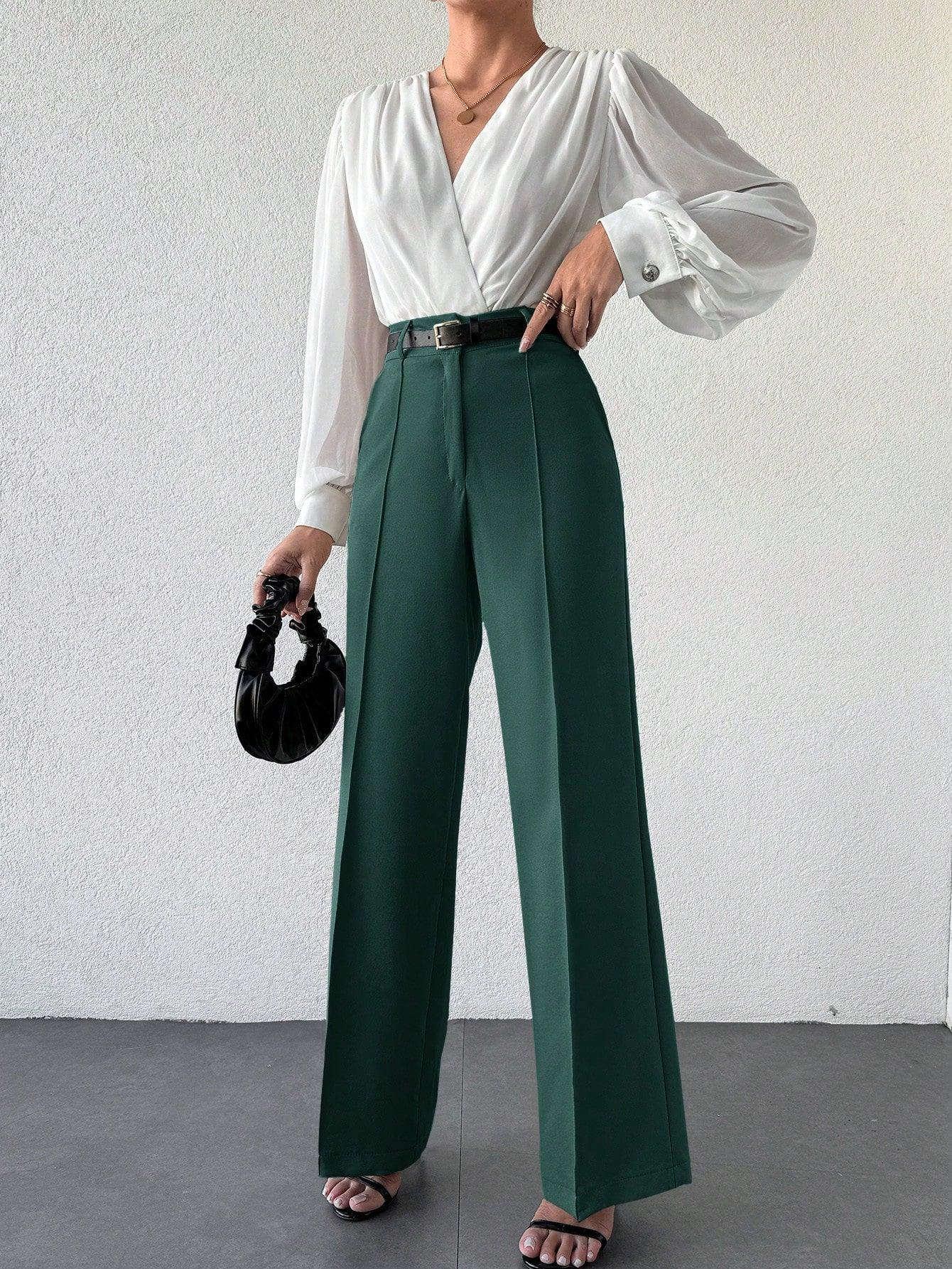 Bellbum Casual Trouser Bottle Green Lycra Pant - Bellbum