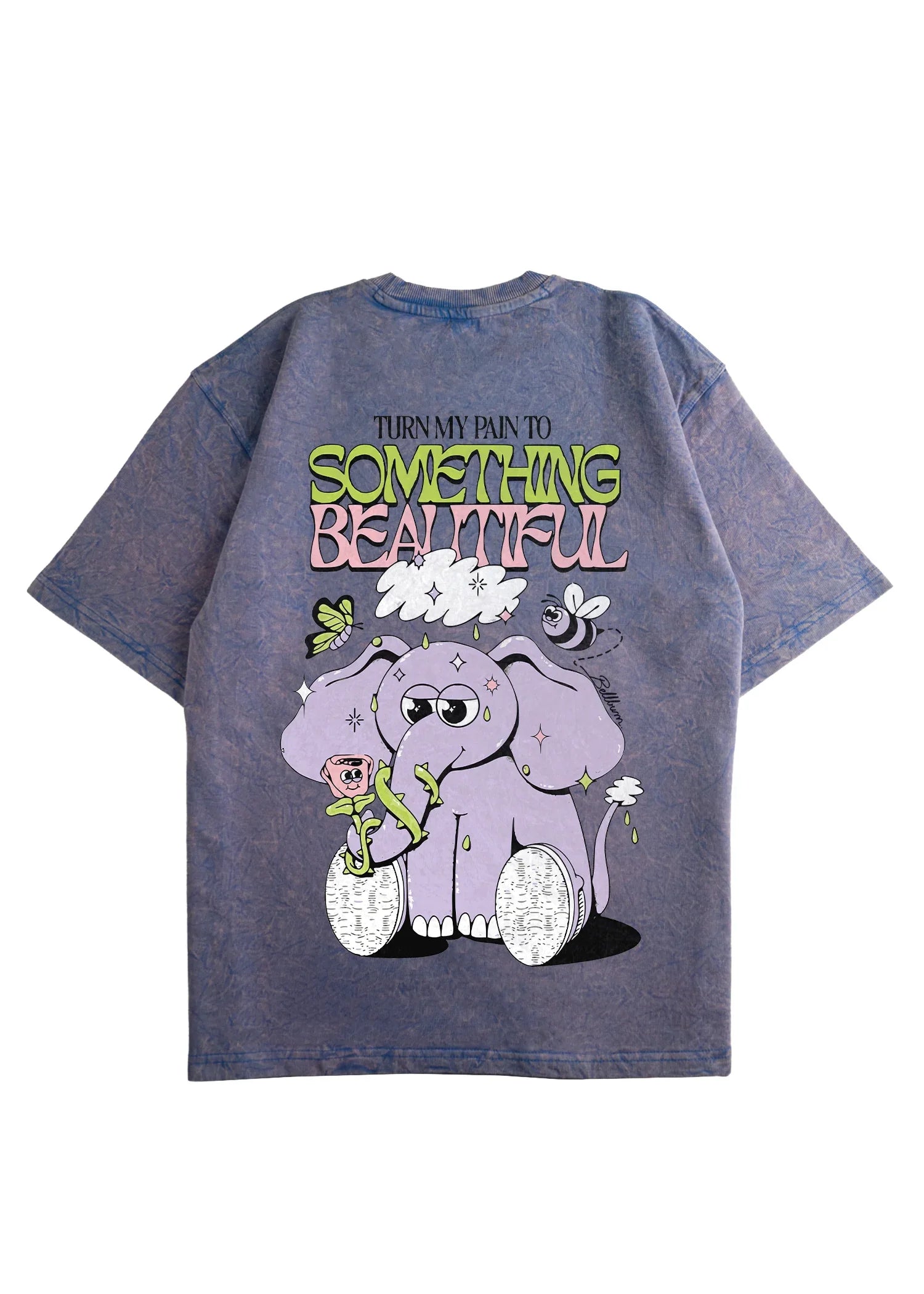 Something beautiful Acid Wash Oversized T-Shirt - Bellbum