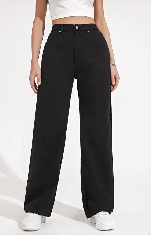 Bellbum Wide Leg Jeans Black Denim - Bellbum