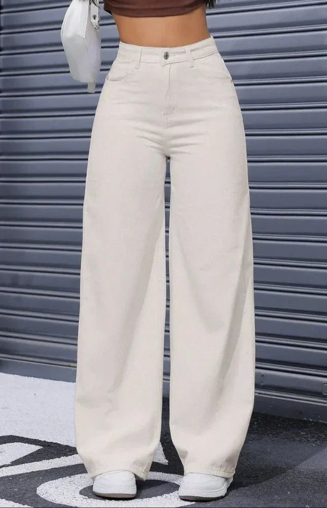 Bellbum Wide Leg Jeans Creme Denim - Bellbum