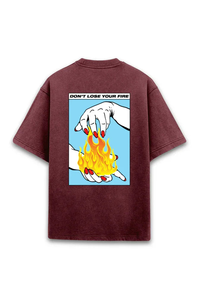 Don't loose your fire ACID Wash Unisex t-shirt oversized t-shirt - Bellbum