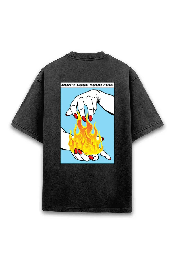 Don't loose your fire ACID Wash Unisex t-shirt oversized t-shirt - Bellbum