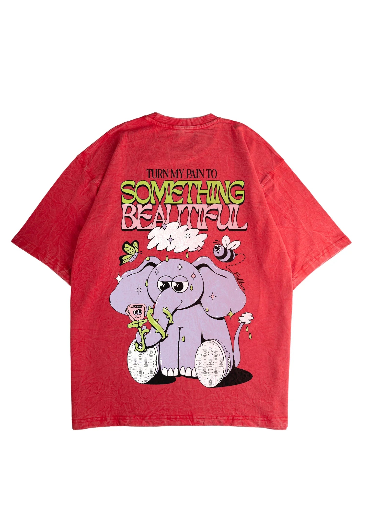 Something beautiful Acid Wash Oversized T-Shirt - Bellbum