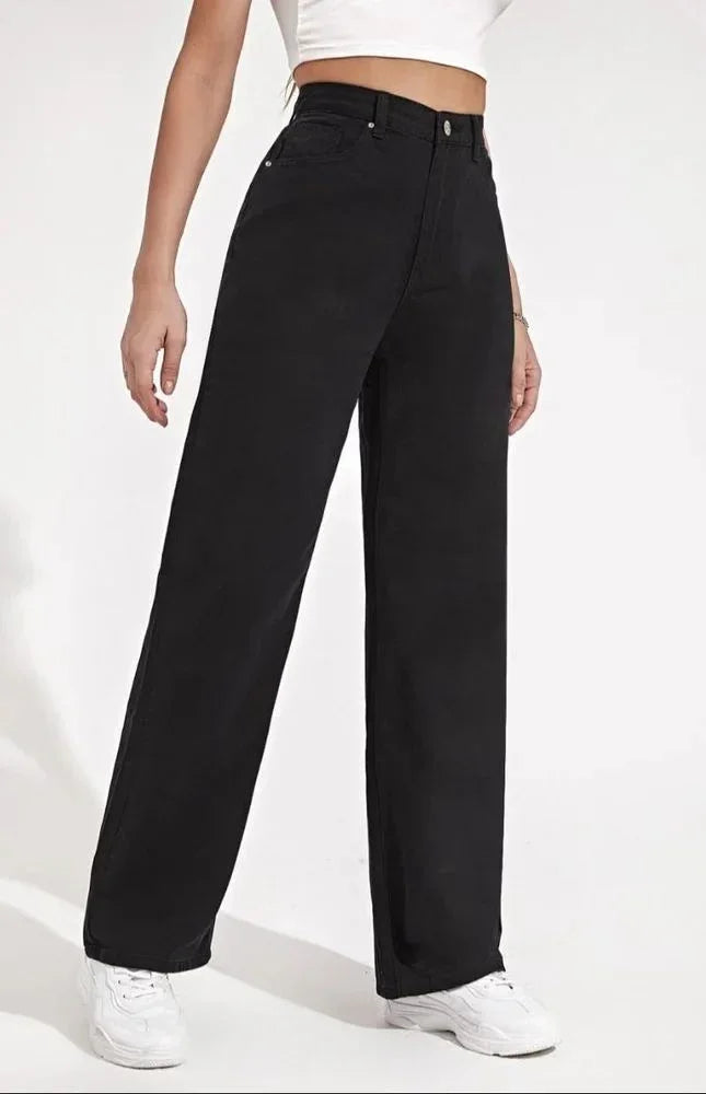 Bellbum Wide Leg Jeans Black Denim - Bellbum