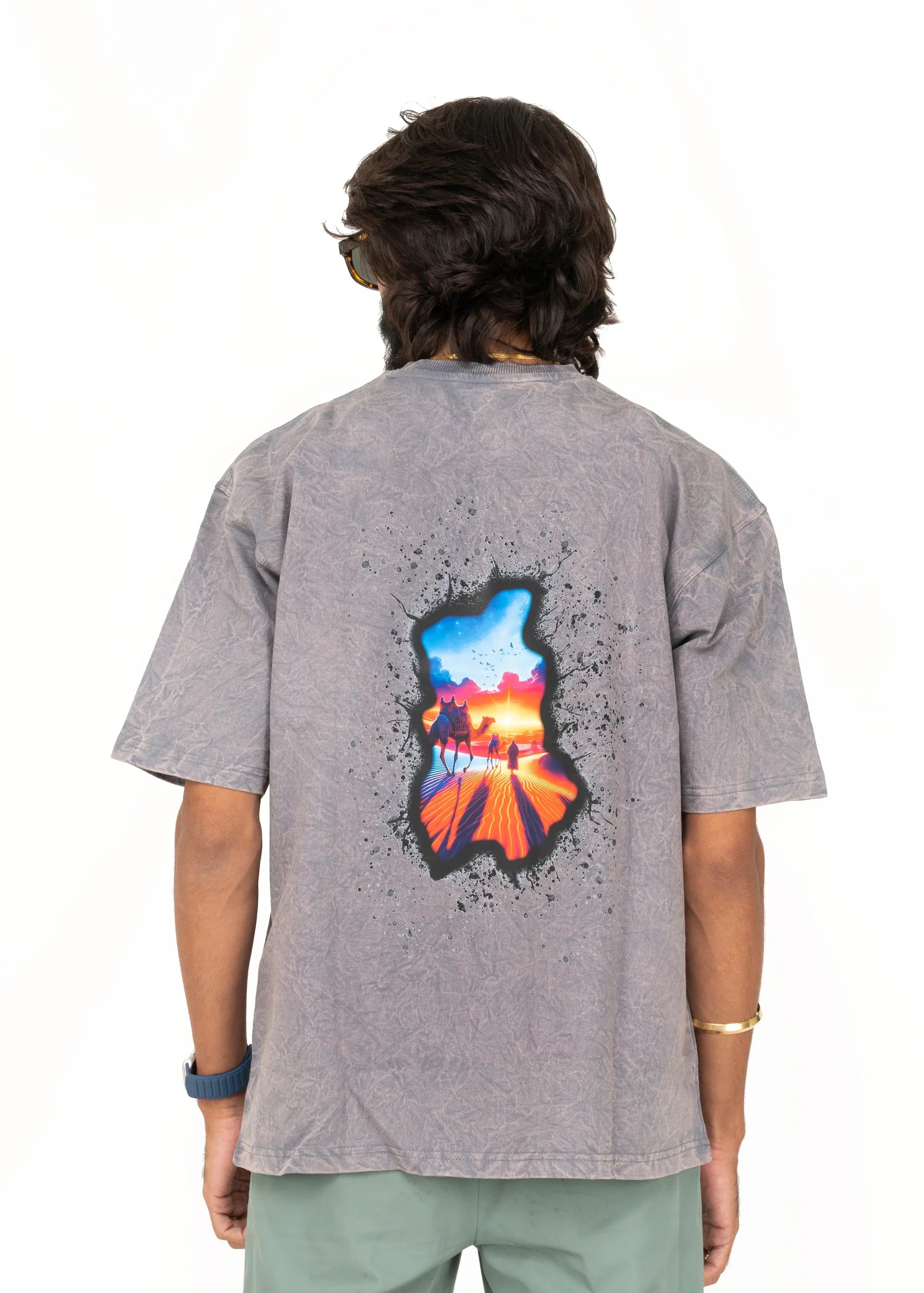 Lost Acid Wash Oversized T-Shirt - Bellbum