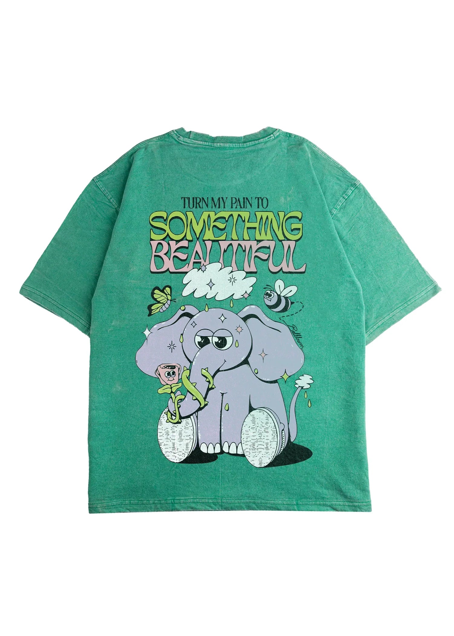 Something beautiful Acid Wash Oversized T-Shirt - Bellbum