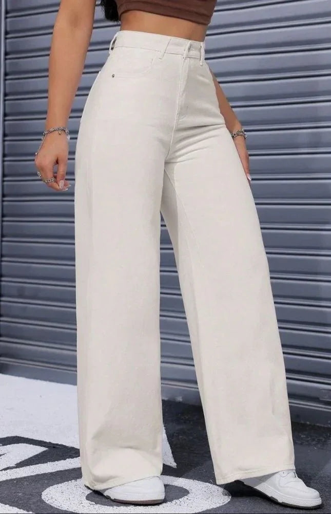 Bellbum Wide Leg Jeans Creme Denim - Bellbum