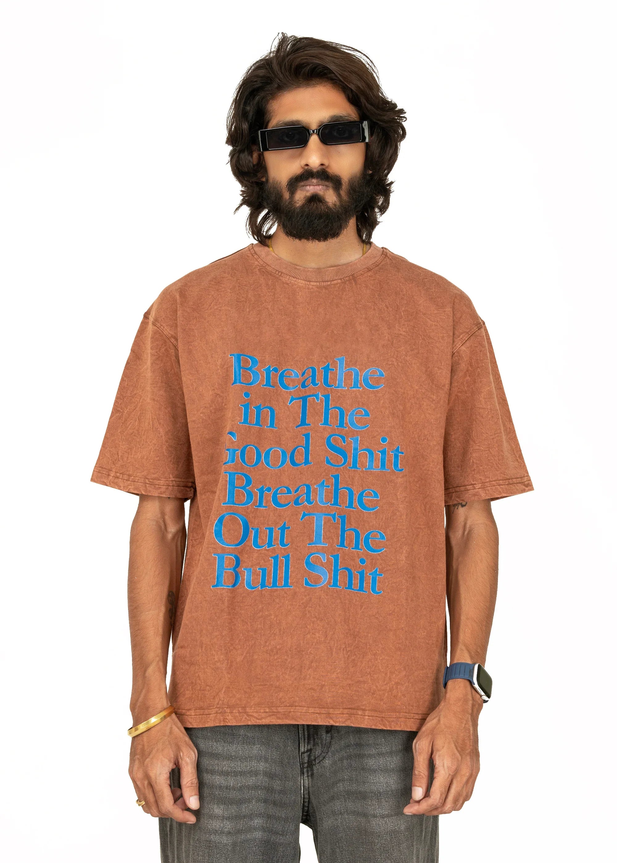 Breathe in Acid Wash Oversized T-Shirt - Bellbum