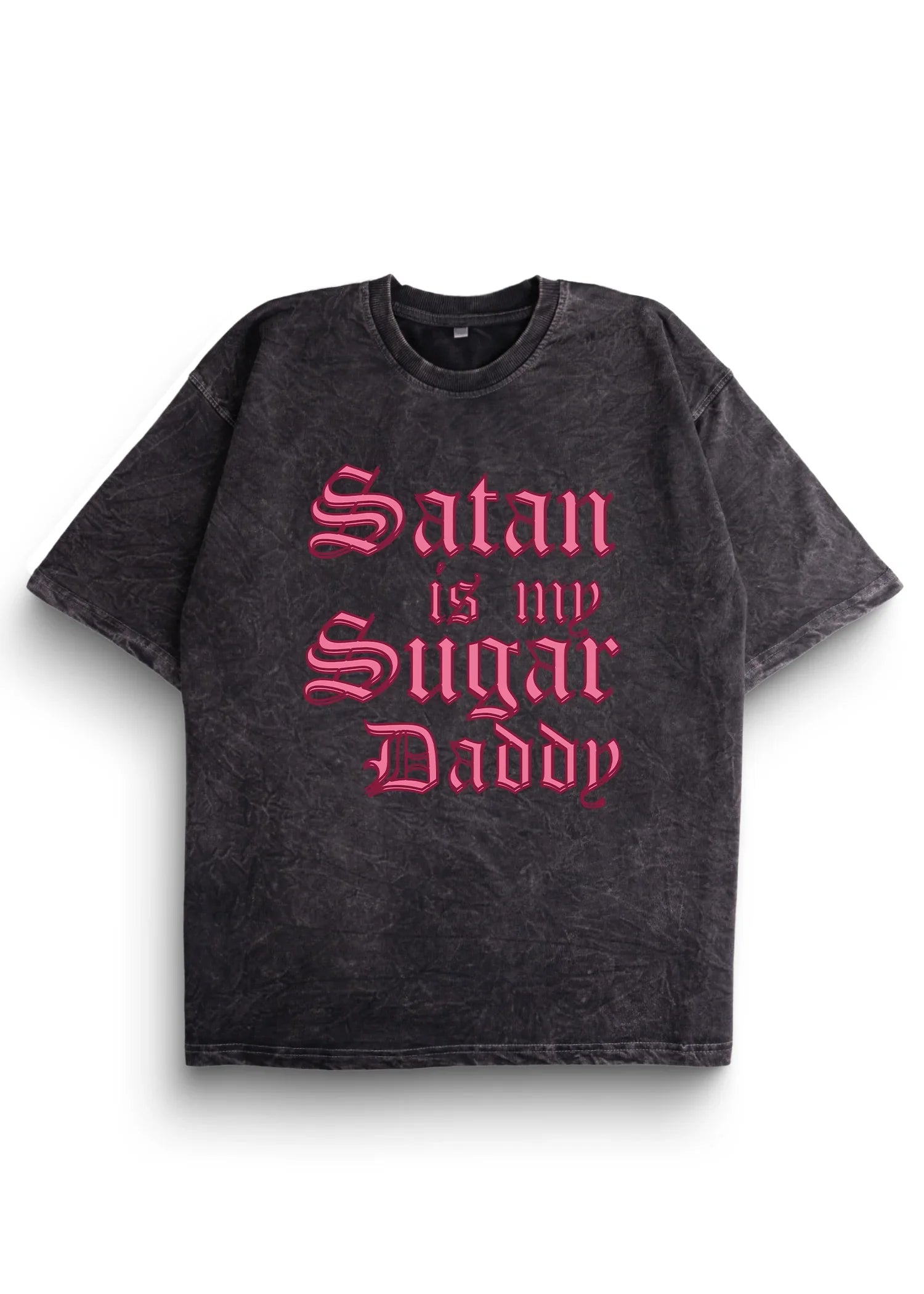 Satan Acid Wash Oversized T-Shirt - Bellbum